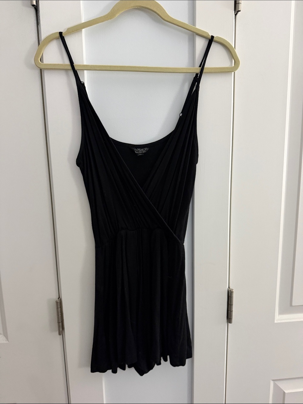 Topshop Black Sleeveless Wrap Romper